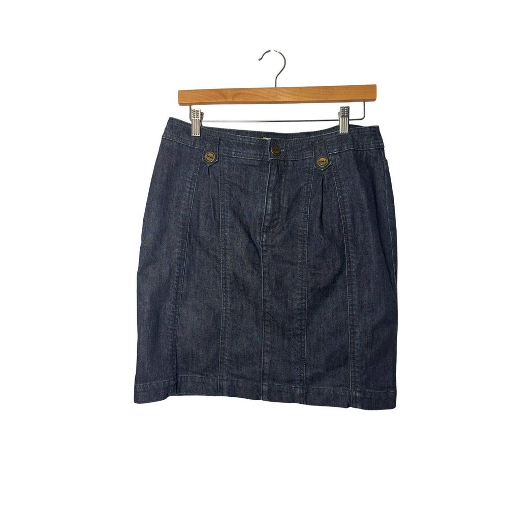 Pilcro Womens Denim Pencil Skirt Size 28 Dark Wash Seam Detail Classic Casual